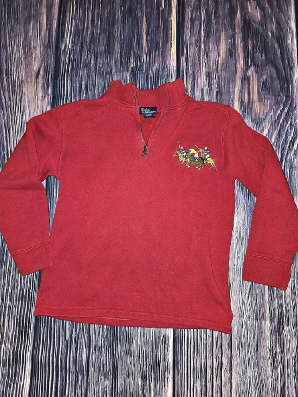 Polo Ralph Lauren Boys Medium Red Quarter-Zip Pullover